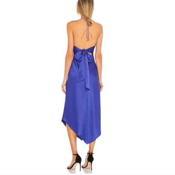 Alice +Olivia Francine Dress Midi Cobalt Blue New With Tags Size 2 - Picture 2 of 11